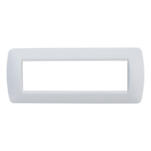 Placca Plastica Serie Space 7P Colore Bianco Satinato Compatibile Con Bticino Living Light