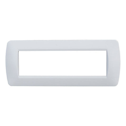 Placca Plastica Serie Space 7P Colore Bianco Satinato Compatibile Con Bticino Living Light