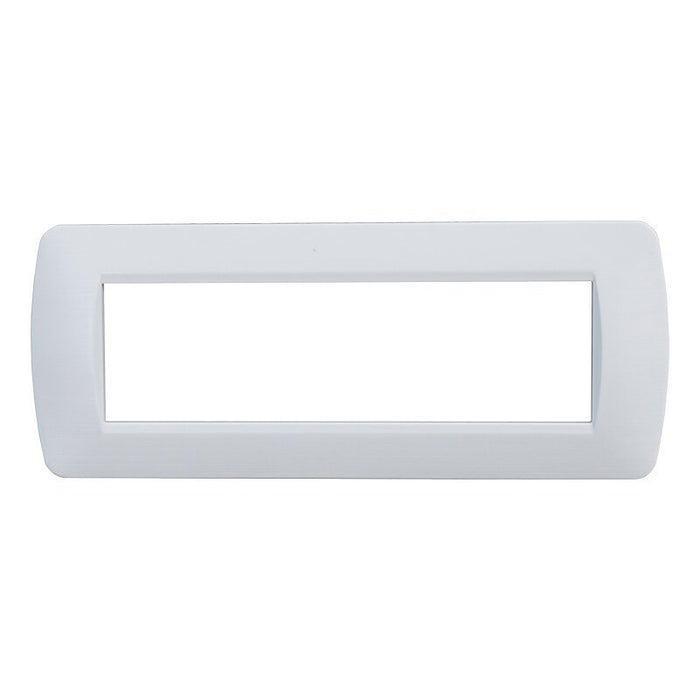 Placca Plastica Serie Space 7P Colore Bianco Satinato Compatibile Con Bticino Living Light