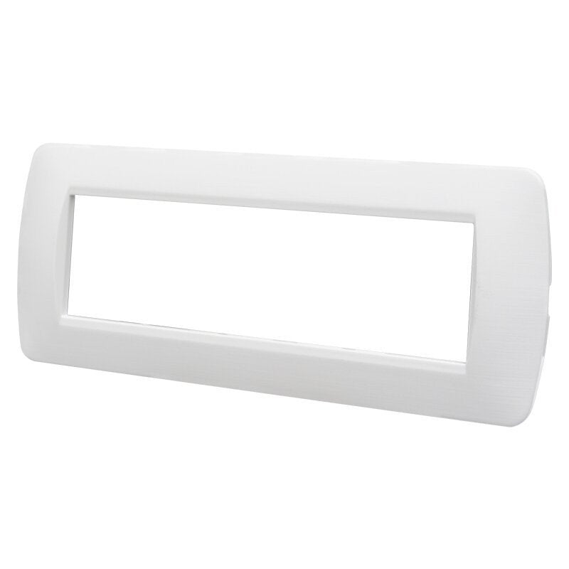 Placca Plastica Serie Space 7P Colore Bianco Satinato Compatibile Con Bticino Living Light