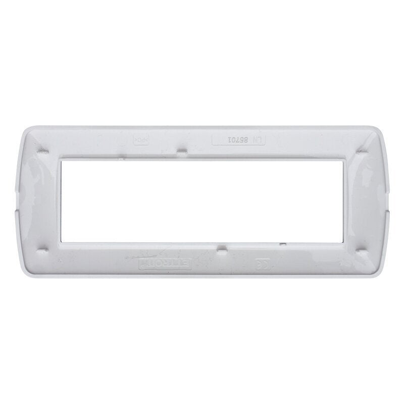 Placca Plastica Serie Space 7P Colore Bianco Satinato Compatibile Con Bticino Living Light
