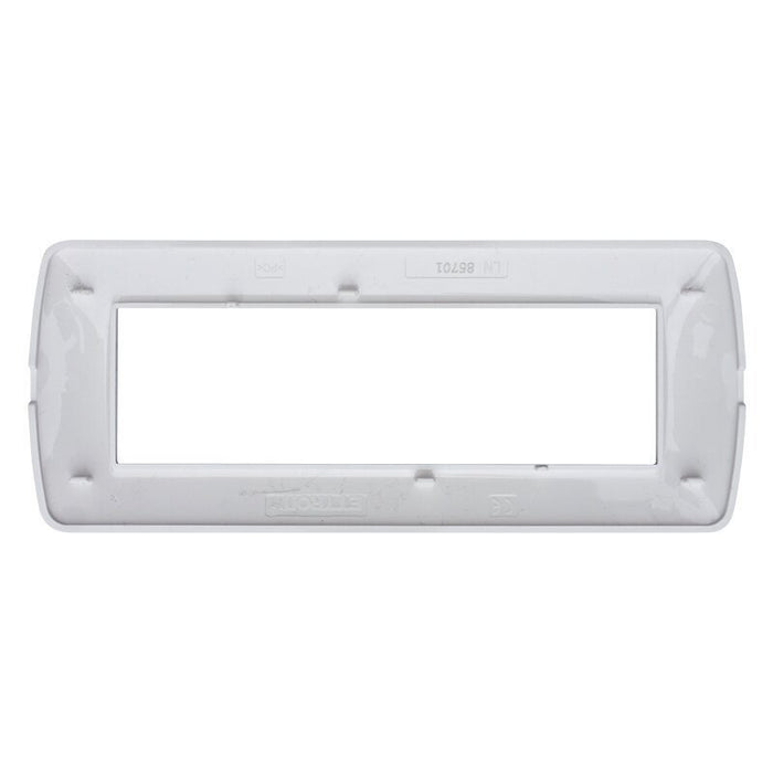 Placca Plastica Serie Space 7P Colore Bianco Satinato Compatibile Con Bticino Living Light