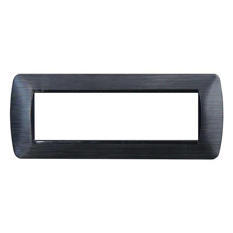 Placca Plastica Serie Space 7P Colore Nero Satinato Compatibile Con Bticino Living Light