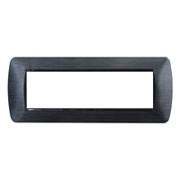 Placca Plastica Serie Space 7P Colore Nero Satinato Compatibile Con Bticino Living Light