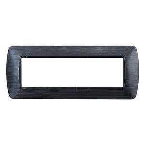 Placca Plastica Serie Space 7P Colore Nero Satinato Compatibile Con Bticino Living Light