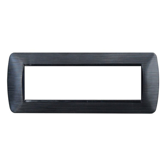 Placca Plastica Serie Space 7P Colore Nero Satinato Compatibile Con Bticino Living Light
