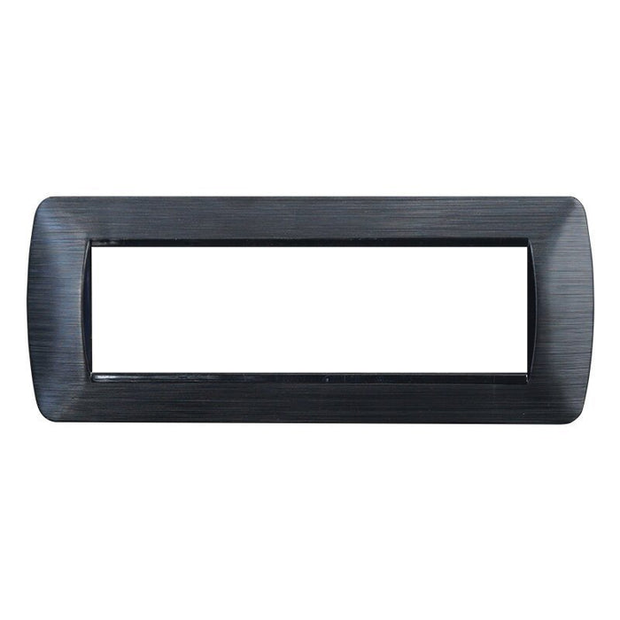 Placca Plastica Serie Space 7P Colore Nero Satinato Compatibile Con Bticino Living Light