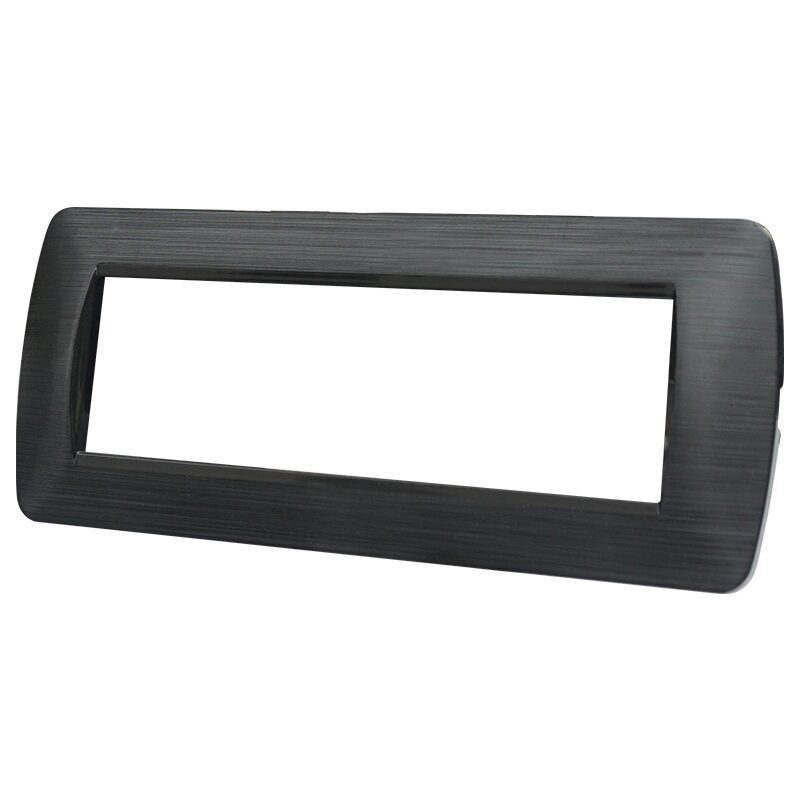 Placca Plastica Serie Space 7P Colore Nero Satinato Compatibile Con Bticino Living Light