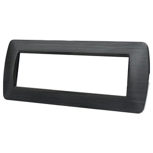 Placca Plastica Serie Space 7P Colore Nero Satinato Compatibile Con Bticino Living Light