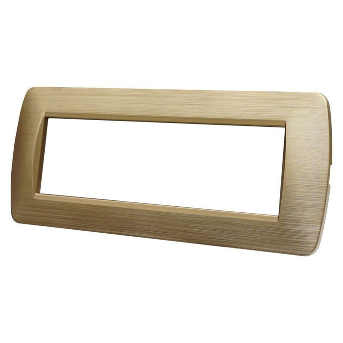 Placca Plastica Serie Space 7P Colore Oro Satinato Compatibile Con Bticino Living Light