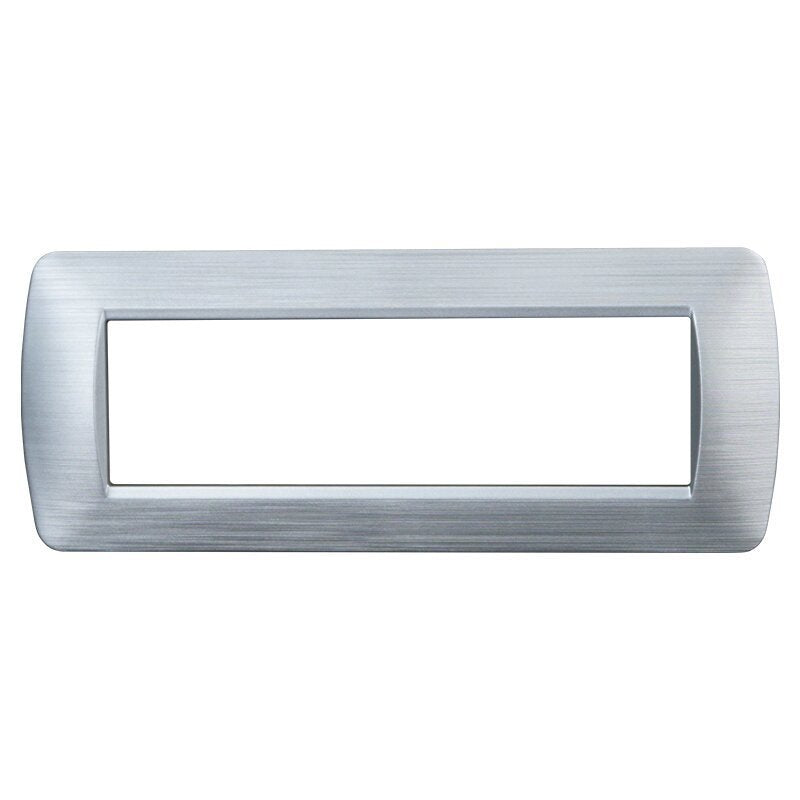 Placca Plastica Serie Space 7P Colore Silver Satinato Compatibile Con Bticino Living Light