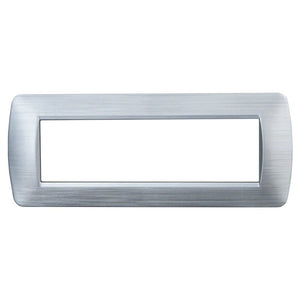Placca Plastica Serie Space 7P Colore Silver Satinato Compatibile Con Bticino Living Light