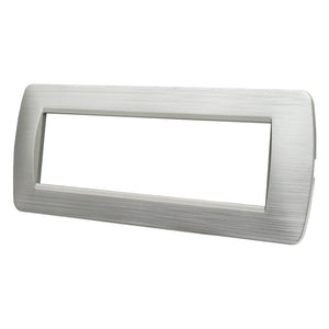 Placca Plastica Serie Space 7P Colore Silver Satinato Compatibile Con Bticino Living Light