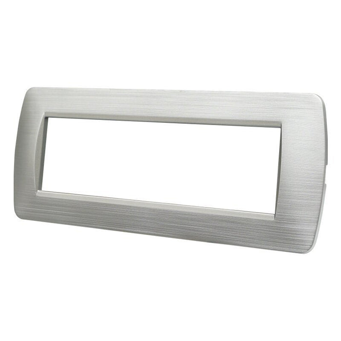 Placca Plastica Serie Space 7P Colore Silver Satinato Compatibile Con Bticino Living Light