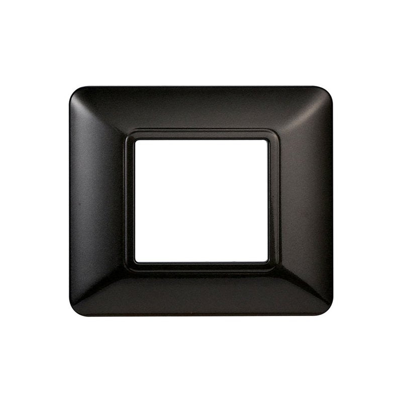 ETTROIT Placca Plastica Serie Starlight 2P Colore Acciaio Scuro Compatibile Con Vimar Plana