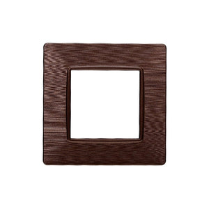 ETTROIT Placca Plastica Serie Starlight 2P Colore Bronzo Satinato Compatibile Con Vimar Plana