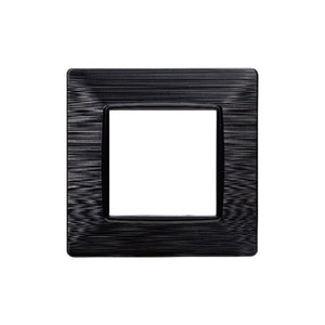 ETTROIT Placca Plastica Serie Starlight 2P Colore Nero Satinato Compatibile Con Vimar Plana