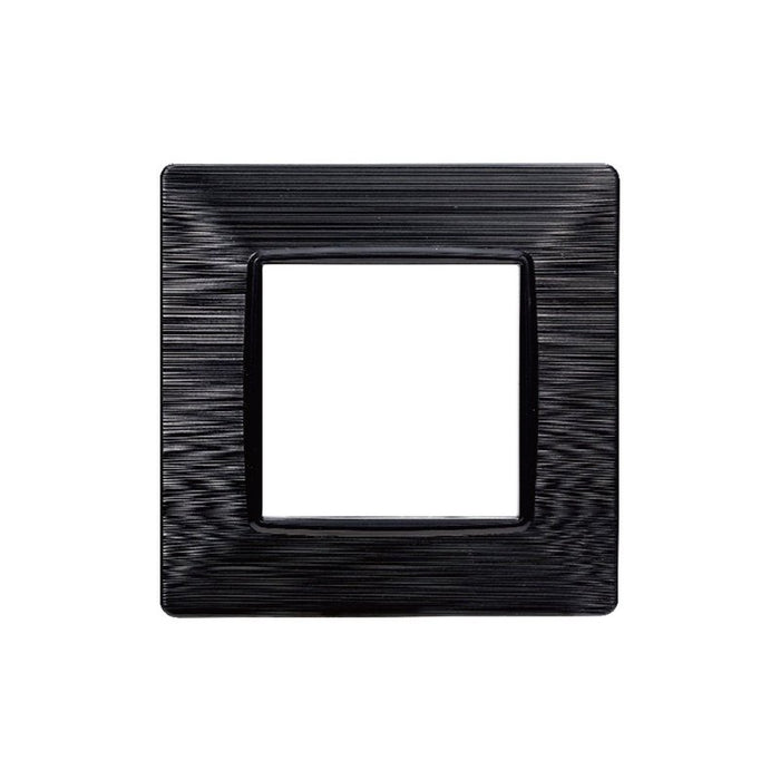ETTROIT Placca Plastica Serie Starlight 2P Colore Nero Satinato Compatibile Con Vimar Plana