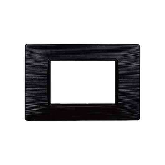 Placca Plastica Serie Starlight 3P Colore Nero Satinato Compatibile Con Vimar Plana
