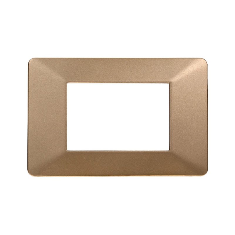 ETTROIT Placca Plastica Serie Starlight 3P Colore Oro Compatibile Con Vimar Plana