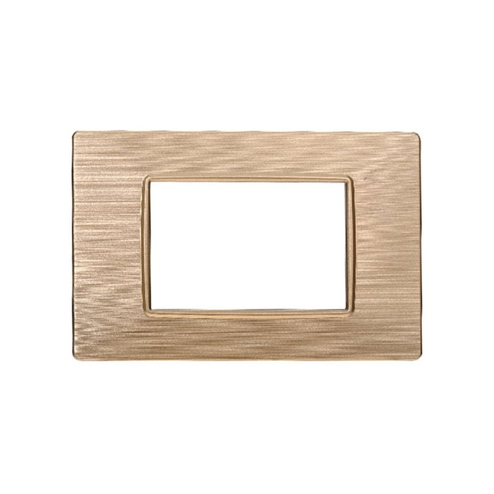 ETTROIT Placca Plastica Serie Starlight 3P Colore Oro Satinato Compatibile Con Vimar Plana