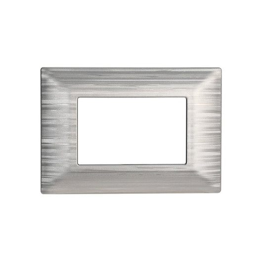 ETTROIT Placca Plastica Serie Starlight 3P Colore Silver Satinato Compatibile Con Vimar Plana