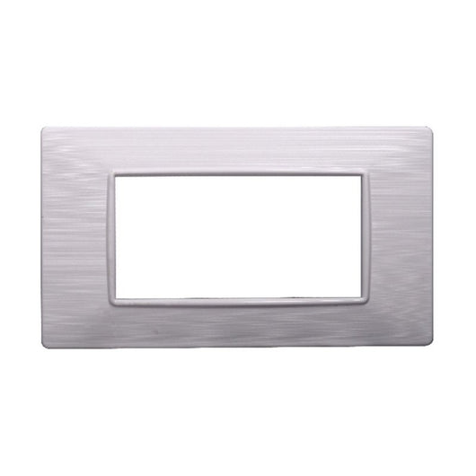 Placca Plastica Serie Starlight 4P Colore Bianco Satinato Compatibile Con Vimar Plana