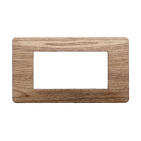 ETTROIT Placca Plastica Serie Starlight 4P Colore Legno Chiaro Compatibile Con Vimar Plana