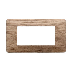ETTROIT Placca Plastica Serie Starlight 4P Colore Legno Chiaro Compatibile Con Vimar Plana