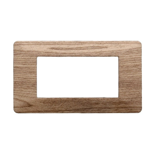 ETTROIT Placca Plastica Serie Starlight 4P Colore Legno Chiaro Compatibile Con Vimar Plana
