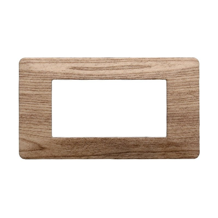 ETTROIT Placca Plastica Serie Starlight 4P Colore Legno Chiaro Compatibile Con Vimar Plana