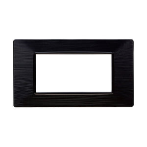 Placca Plastica Serie Starlight 4P Colore Nero Satinato Compatibile Con Vimar Plana