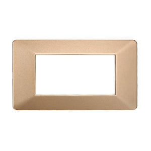 ETTROIT Placca Plastica Serie Starlight 4P Colore Oro Compatibile Con Vimar Plana