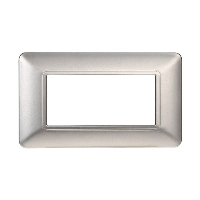 ETTROIT Placca Plastica Serie Starlight 4P Colore Silver Compatibile Con Vimar Plana