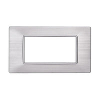 Placca Plastica Serie Starlight 4P Colore Silver Satinato Compatibile Con Vimar Plana