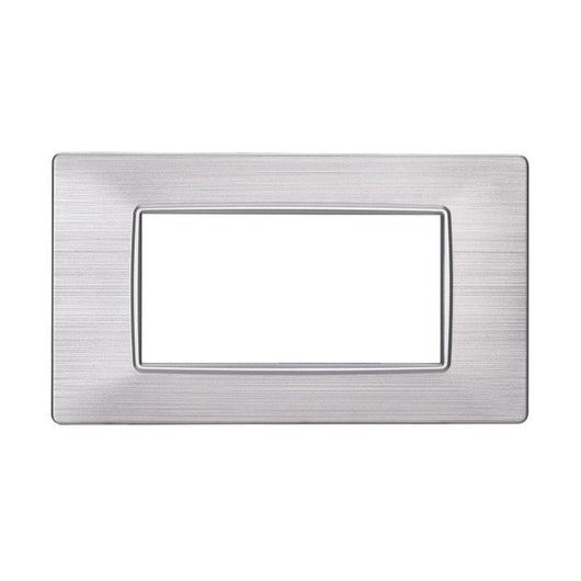 Placca Plastica Serie Starlight 4P Colore Silver Satinato Compatibile Con Vimar Plana