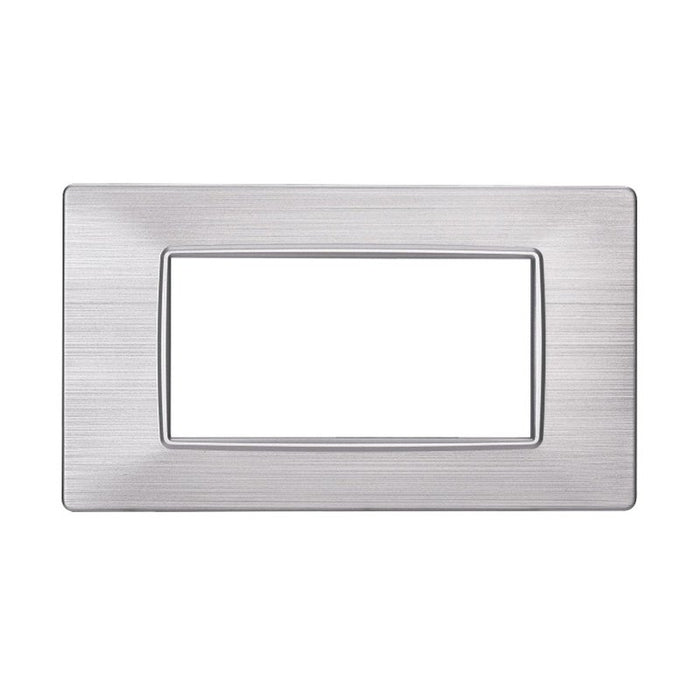 Placca Plastica Serie Starlight 4P Colore Silver Satinato Compatibile Con Vimar Plana