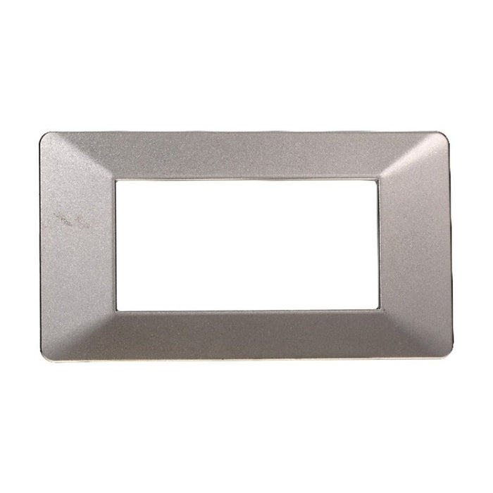 Placca Plastica Serie Starlight 4P Colore Titanio Compatibile Con Vimar Plana