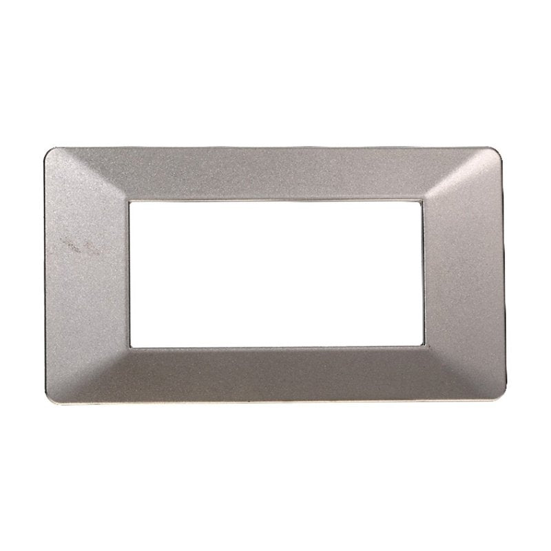 Placca Plastica Serie Starlight 4P Colore Titanio Compatibile Con Vimar Plana