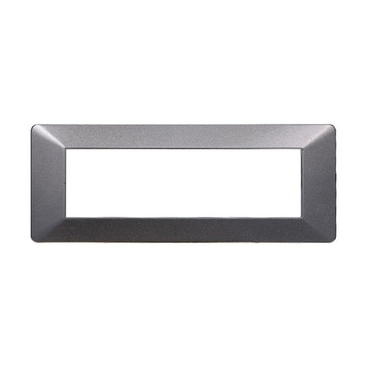 Placca Plastica Serie Starlight 7P Colore Acciaio Scuro Compatibile Con Vimar Plana