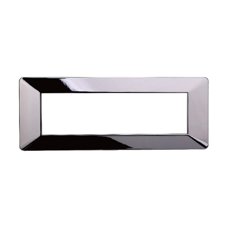 Placca Plastica Serie Starlight 7P Colore Cromato Lucido Compatibile Con Vimar Plana