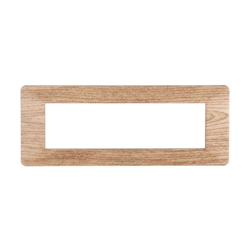 Placca Plastica Serie Starlight 7P Colore Legno Chiaro Compatibile Con Vimar Plana