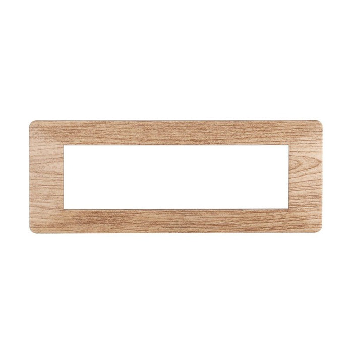 Placca Plastica Serie Starlight 7P Colore Legno Chiaro Compatibile Con Vimar Plana