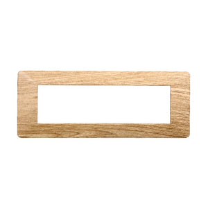 ETTROIT Placca Plastica Serie Starlight 7P Colore Legno Scuro Compatibile Con Vimar Plana