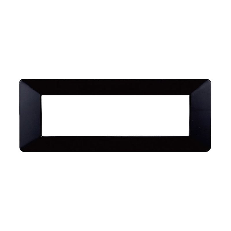 ETTROIT Placca Plastica Serie Starlight 7P Colore Nero Compatibile Con Vimar Plana