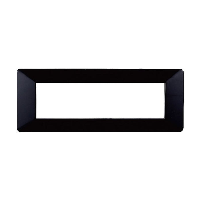 ETTROIT Placca Plastica Serie Starlight 7P Colore Nero Compatibile Con Vimar Plana