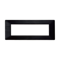 Placca Plastica Serie Starlight 7P Colore Nero Satinato Compatibile Con Vimar Plana