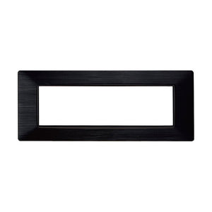 Placca Plastica Serie Starlight 7P Colore Nero Satinato Compatibile Con Vimar Plana