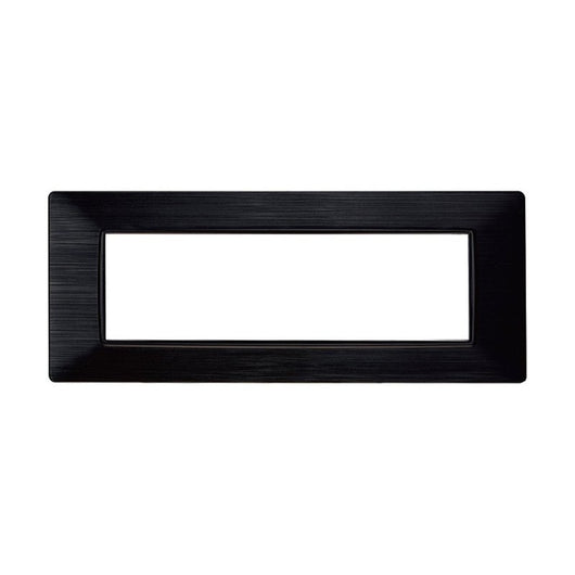Placca Plastica Serie Starlight 7P Colore Nero Satinato Compatibile Con Vimar Plana