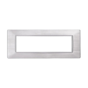 ETTROIT Placca Plastica Serie Starlight 7P Colore Silver Satinato Compatibile Con Vimar Plana